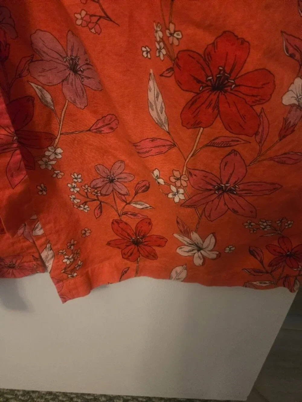 Banana Republic orange floral linen blend jumpsuit Size 12P - Picture 4 of 8